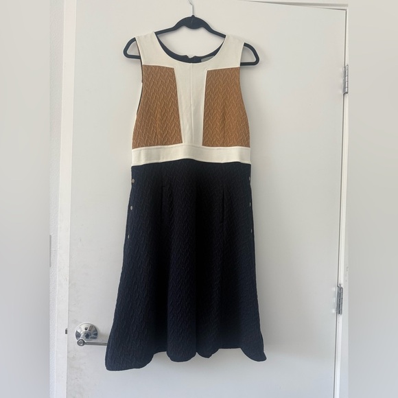 Anthropologie Maeve Colorblock Cable Knit Sweater Dress Womens 12 - Picture 2 of 6